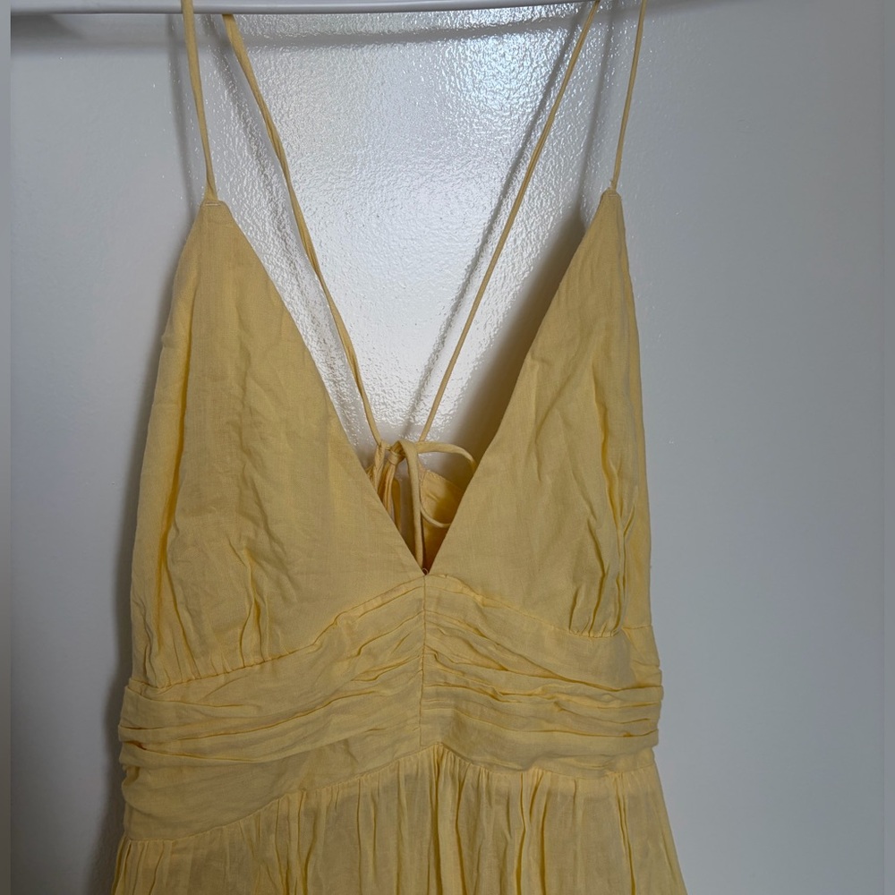 Yellow linen maxi dress - Picture 5 of 7